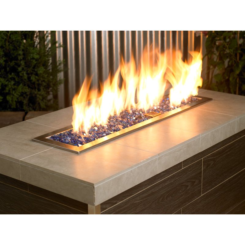 American Fireglass Linear Drop In Stainless Steel Fire Pit Burner