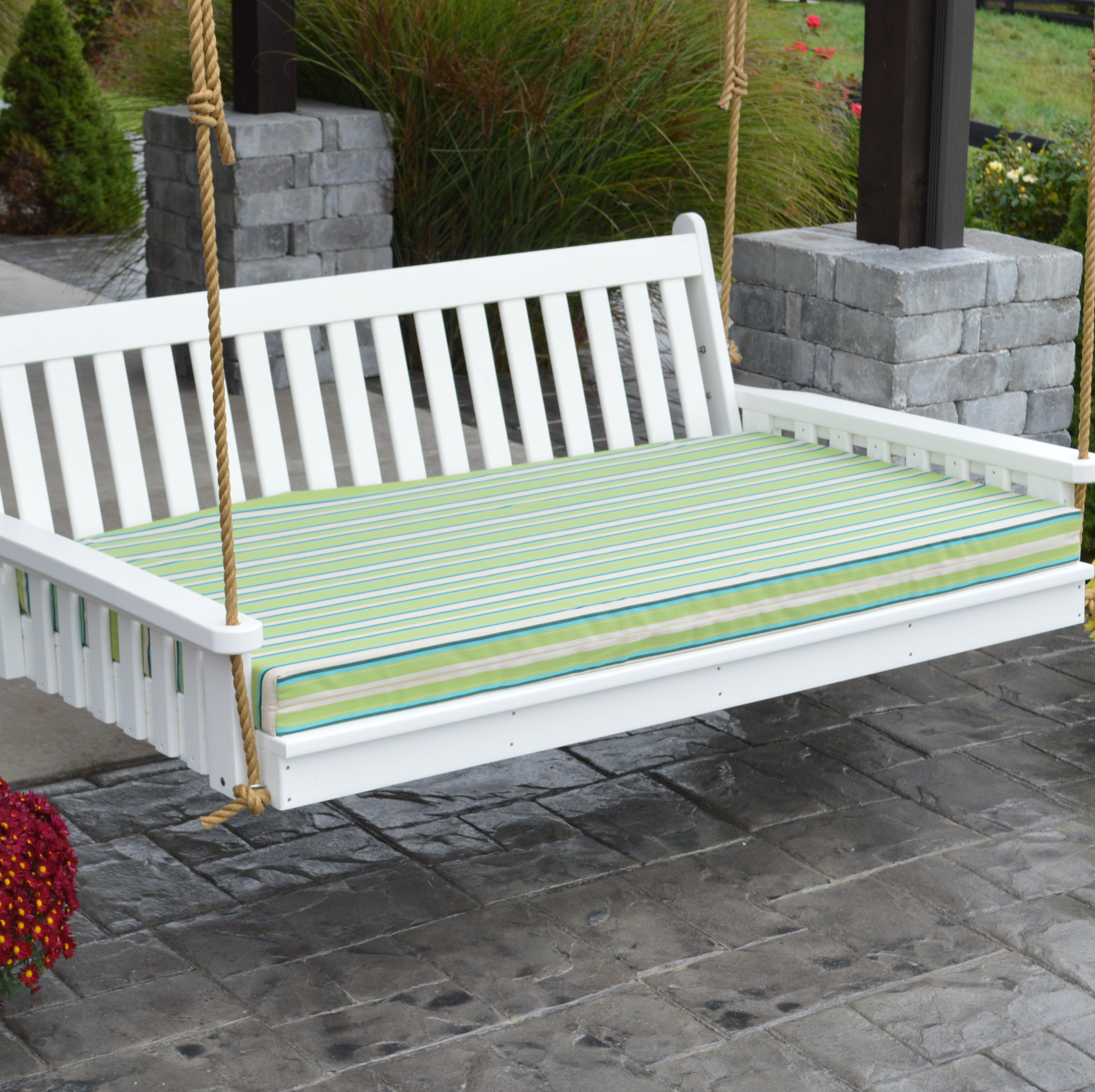 lime green bench cushion