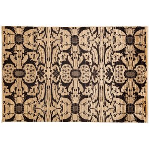 One-of-a-Kind Gabbeh Hand-Knotted Beige Area Rug