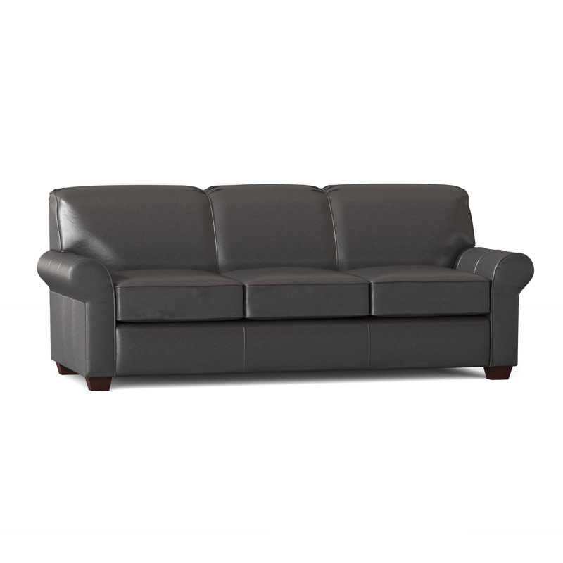 Wayfair Custom Upholstery Jennifer Genuine Leather 81 Rolled Arm