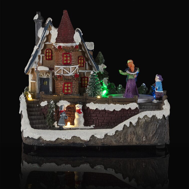 The Holiday Aisle® Christmas Village With Dancing Ice Skaters &amp; Reviews | Wayfair