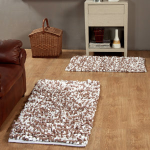 2 Piece Hand Woven Paper Shag Area Rug Set