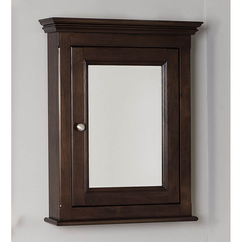 Charlton Home Turley Birch Wood Veneer Surface Mount Framed 1 Door Medicine Cabinet Wayfair