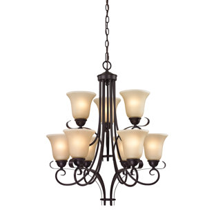 Go to store & view more images Malinda 9-Light Shaded Chandelier by Fleur De Lis Living