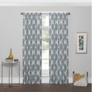 Drakes Damask Room Darkening Rod Pocket Single Curtain Panel