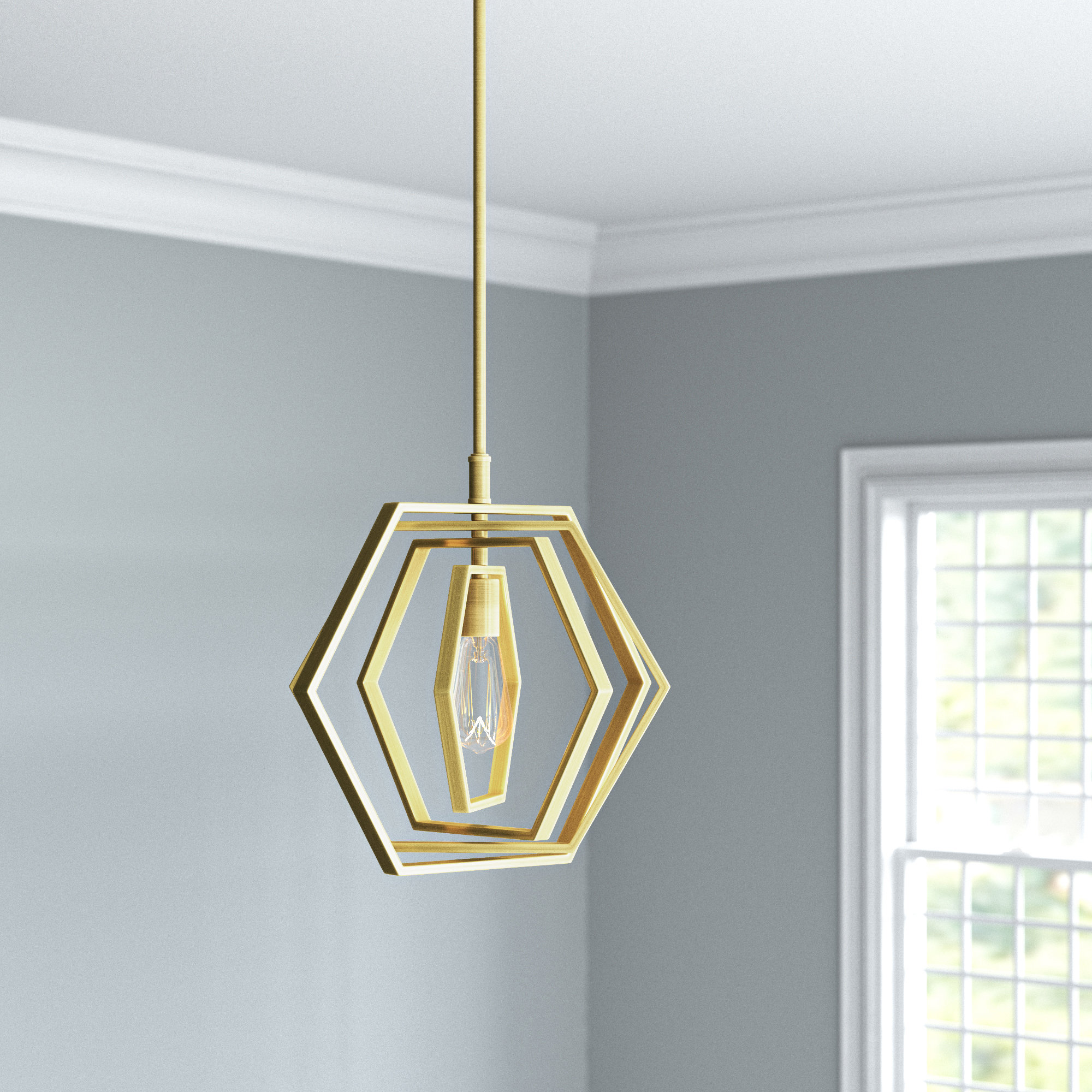 Mercer41 Vandemark 1 Light Single Geometric Pendant Reviews Wayfair