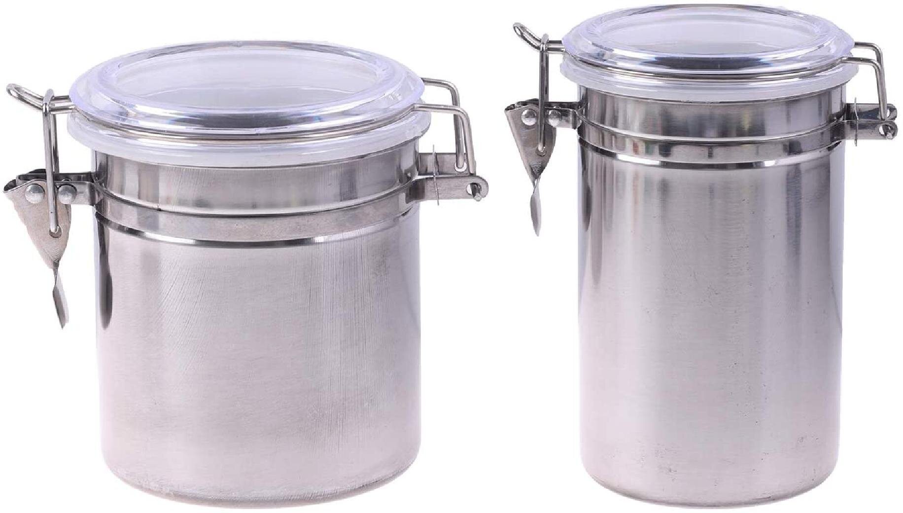Airtight Tea Coffee Sugar Flour Canister Stainless Steel Home Kitchen Storage
