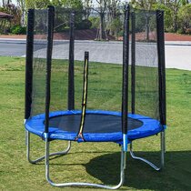 55In Kids Trampoline With Enclosure Net Jumping Mat And Spring Cover Padding xma 