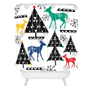 Zoe Wodarz Geo Woodland Trees Shower Curtain