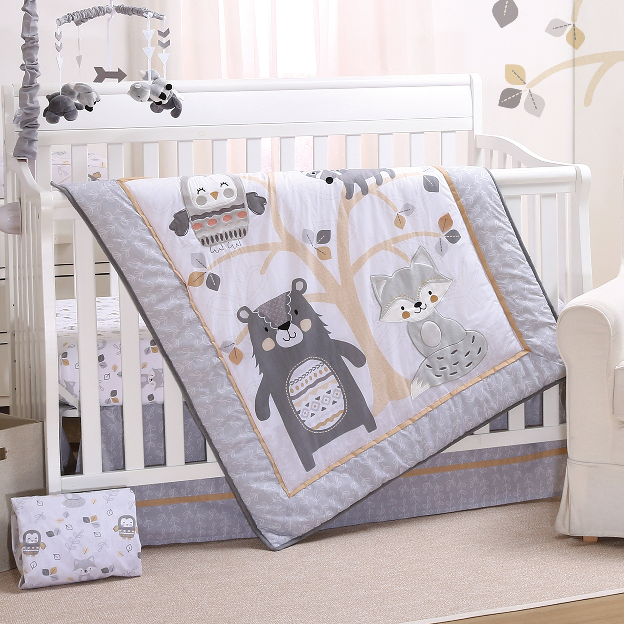 Woodland Friends 3 Piece Crib Bedding Set