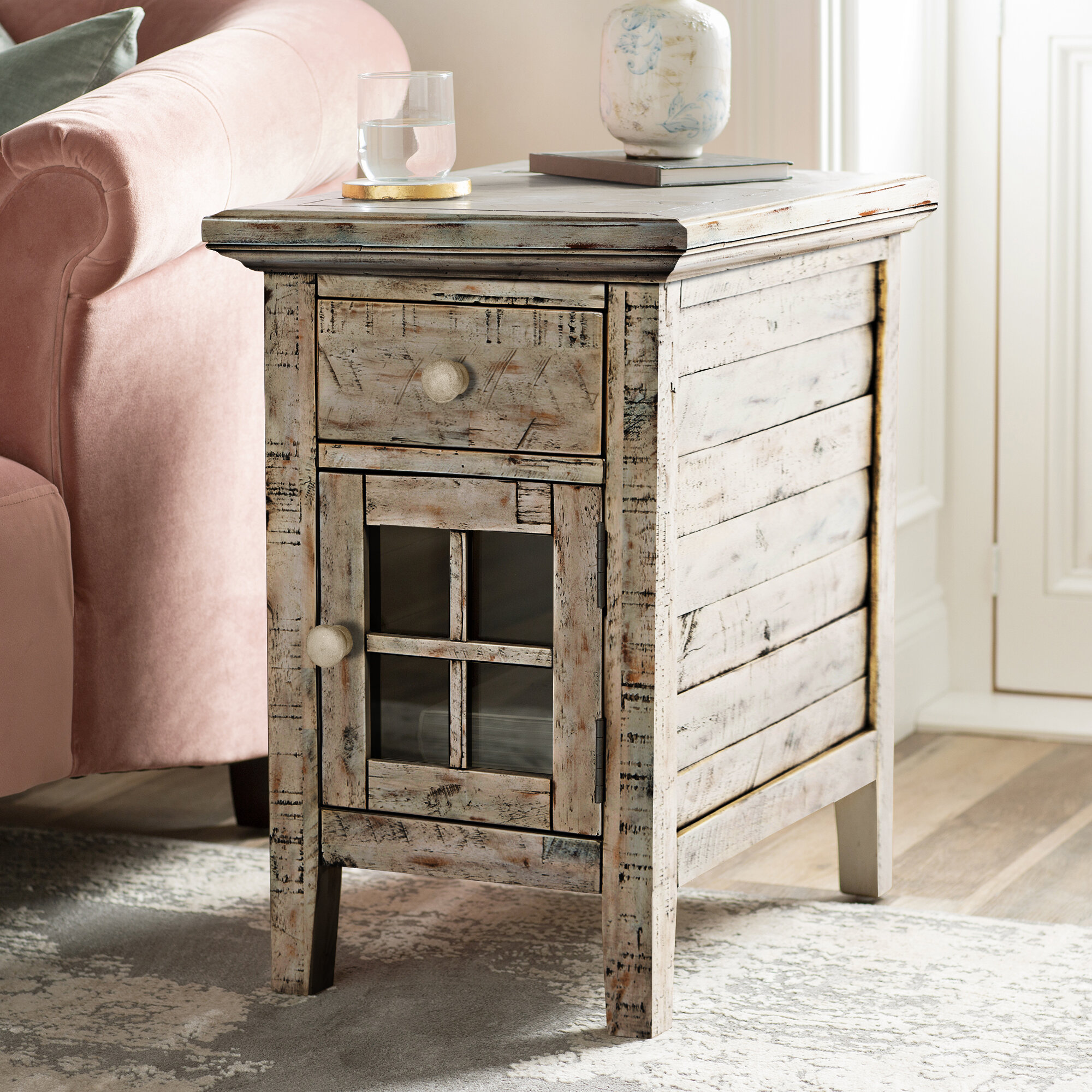 Kelly Clarkson Home Eau Claire Solid Wood End Table With Storage And Built In Outlets Reviews Wayfair