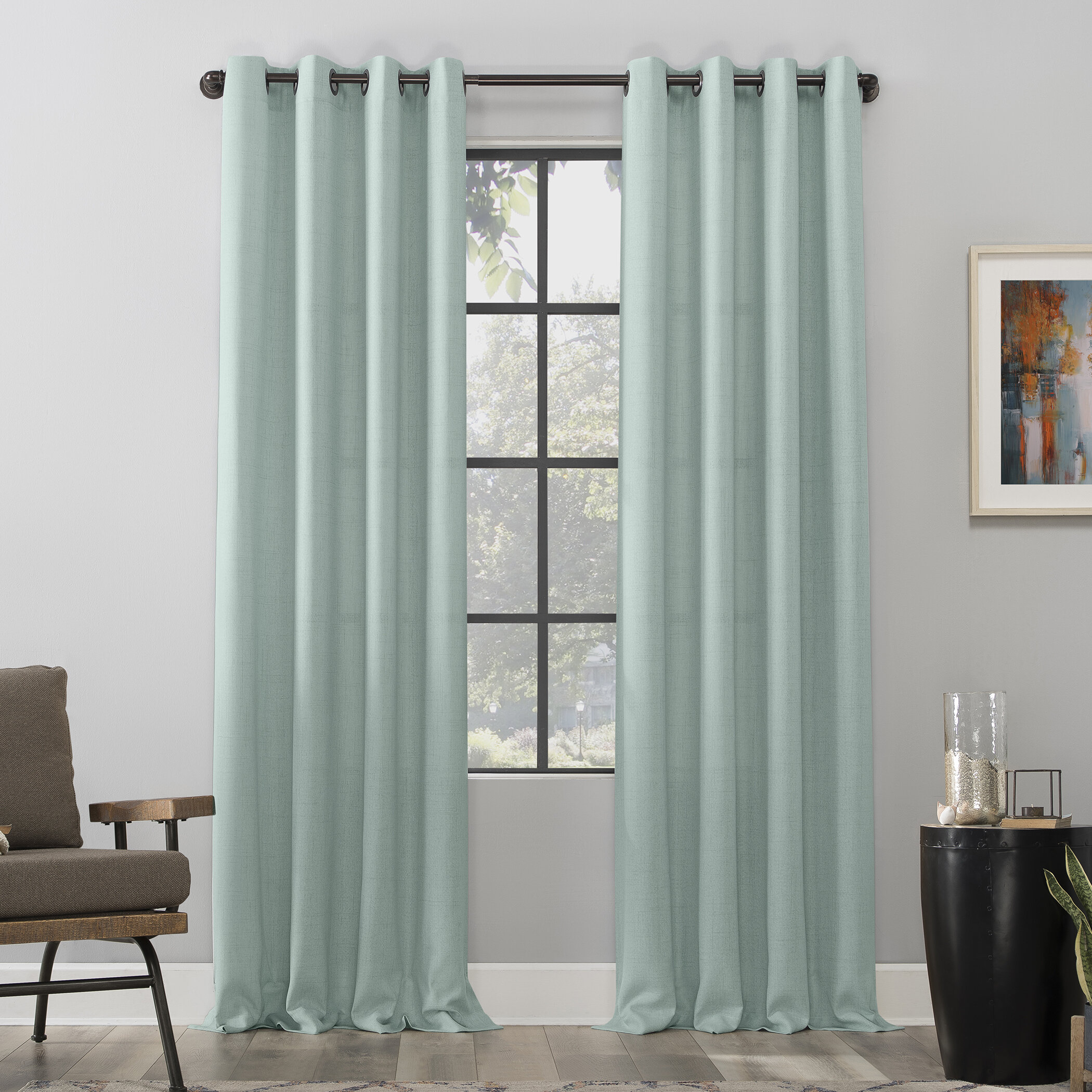 Scott Living Dari Heathered Texture Solid Color Semi Sheer Grommet Single Curtain Panel Reviews Wayfair