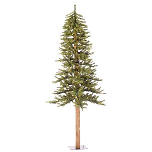 Natural Alpine 6' Green Artificial Christmas Tree with 250 Clear Lights & Stand