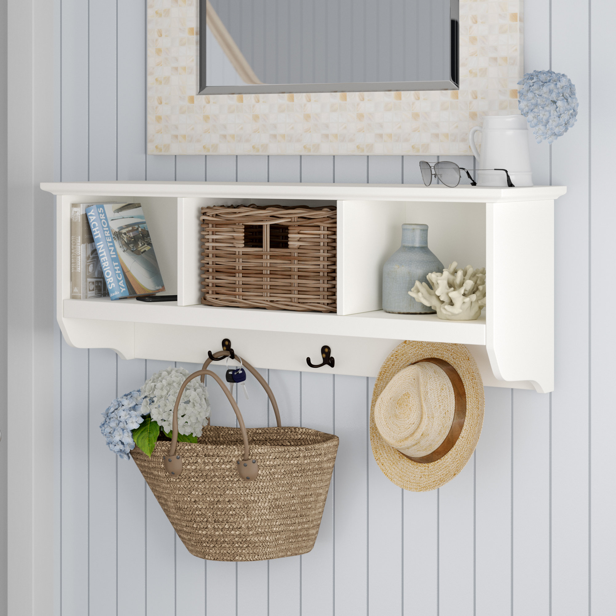 wall hanging coat rack organizer