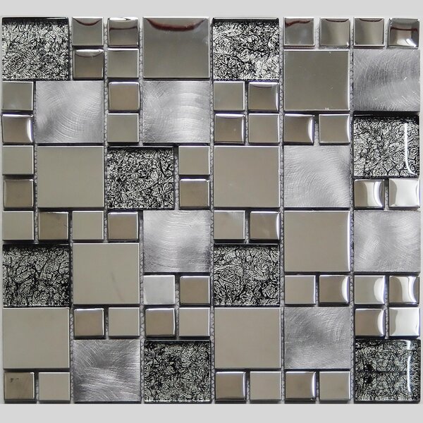 Fairmont Park Nieves 30 x 30cm Mosaic Tile in Black/Grey | Wayfair.co.uk