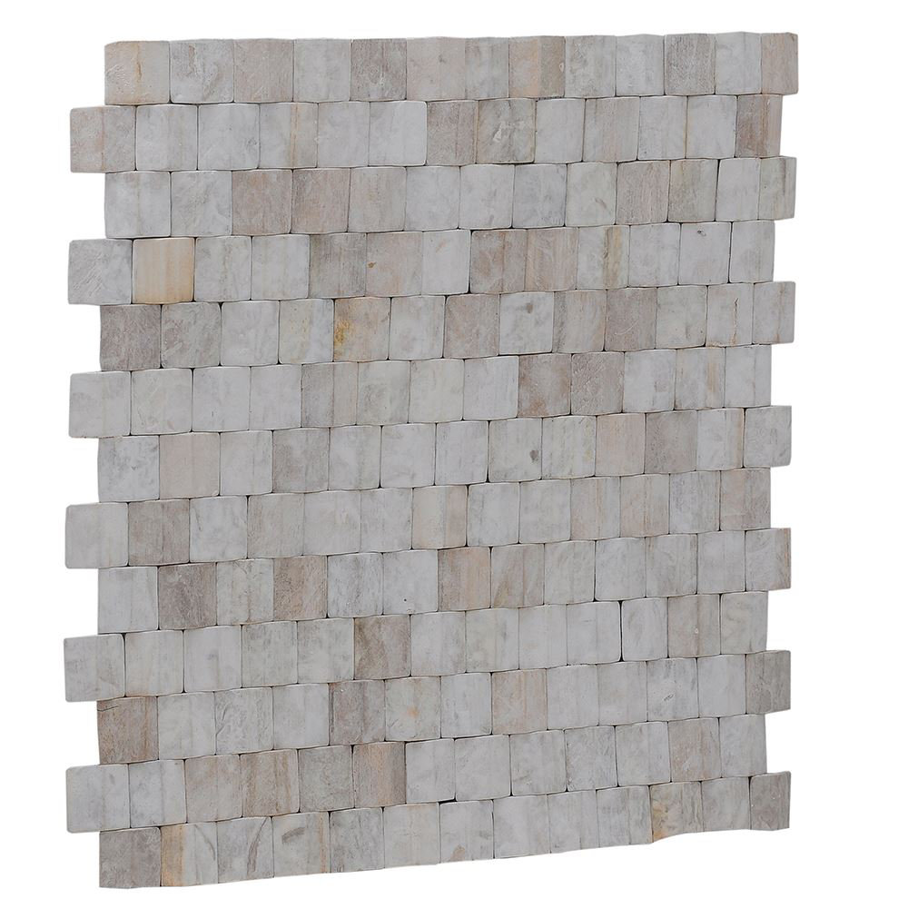 Ecotessa Terra Terrace 1575 X Melinjo Wood Mosaic Tile In Chiffon Ecotessa Terra Terrace 1575 X Melinjo Wood Mosaic Tile In Chiffon
