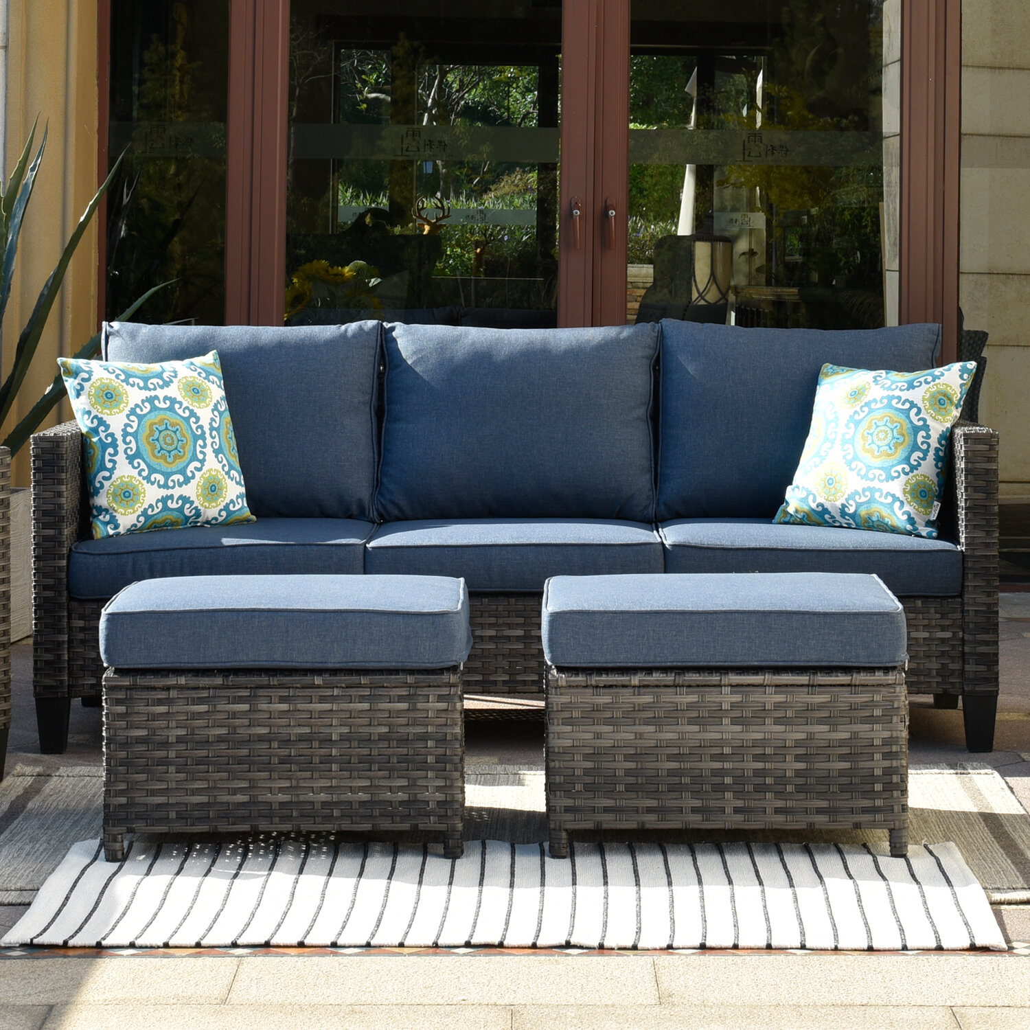 rattan corner cushions