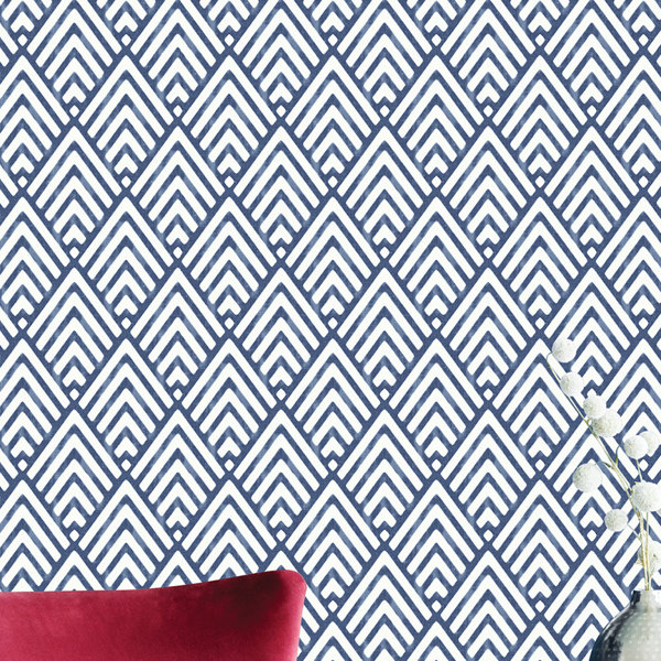 Wallpops Nu 18 X 20 5 Arrowhead Deep Blue Wallpaper Roll Nu 18 X 20 5 Arrowhead Deep Blue Wallpaper Roll Reviews Wayfair