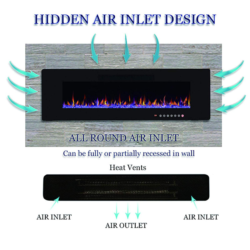 Orren Ellis Hamden Heater Flat Panel Recessed Wall Mounted