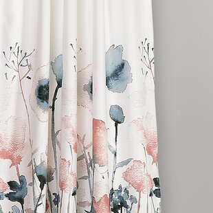 Watercolor Flowers Floral Illustration Leaf Pattern Thermal Insulated Adjustable Balloon Room Decor Short Curtains 46 x 63