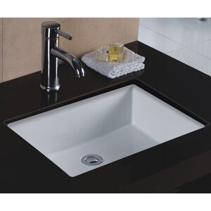 Rhythm Series Ceramic Lavatory Rectangular Undermount Bathroom Sink with Overflow