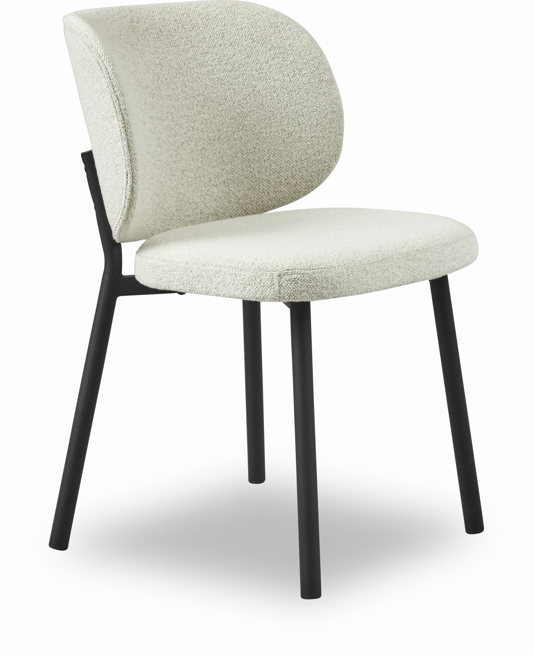 Corrigan Studio® Upholstered Dining Chair, Off White Boucle/black Legs
