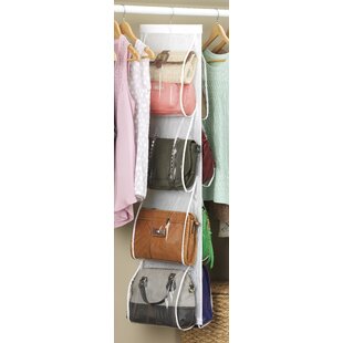 Closet Hanger Storage Bag Organizer Wardrobe Rack For Handbag Purse 6 Slot US 
