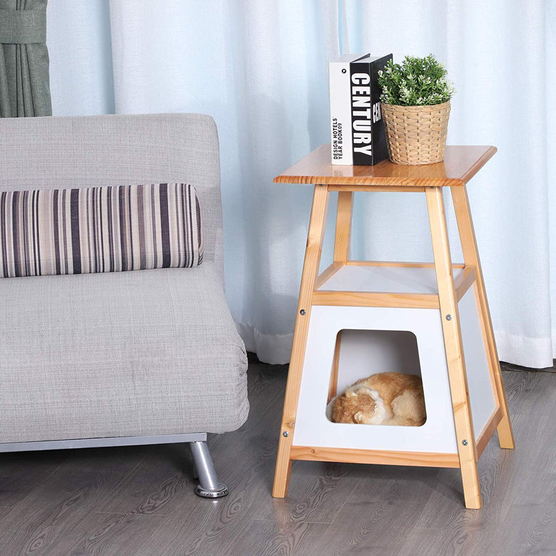 Tucker Murphy Pet 24 Rizzo Wood House And Side Table Cat Tree