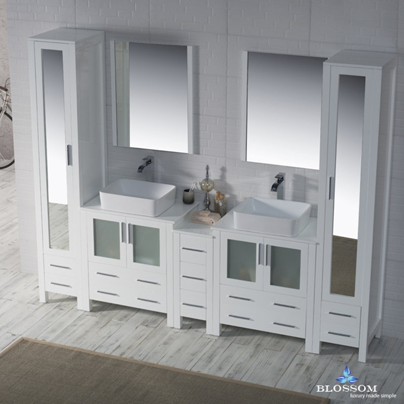 Orren Ellis Mance 103" Double Bathroom Vanity Set with Mirror Wayfair.ca