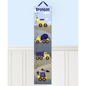 Construction Truck Personalized Canvas Growth Chart