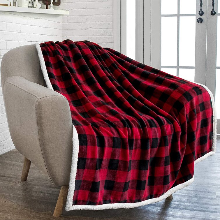 Abucaky Cute Red Deer and Fir Trees Fleece Throw Blanket Ultra Soft Cozy Christmas Decorative Flannel Blanket All Season for Home Couch Bed Chair Travel 60x50in 