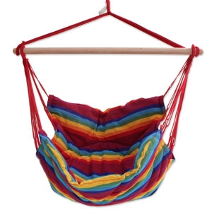 Go to store & view more images Ramsey Jungle Rainbow Cotton Swing Hammock by Bloomsbury Market