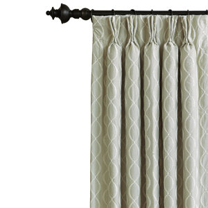 Lourde Geometric Blackout Pinch Pleat Single Curtain Panel
