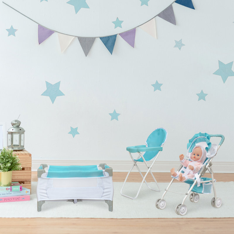 doll high chair and crib set