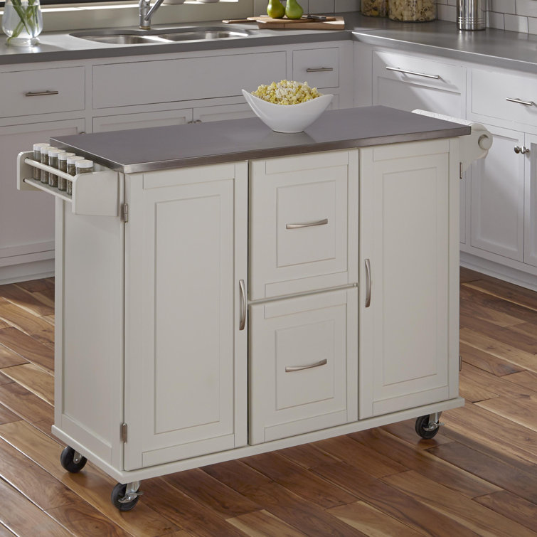 Red Barrel Studio Lomas Kitchen Cart With Stainless Steel Top Reviews Wayfair Ca