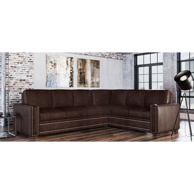 Westland And Birch Dallas Leather Sectional Wayfair
