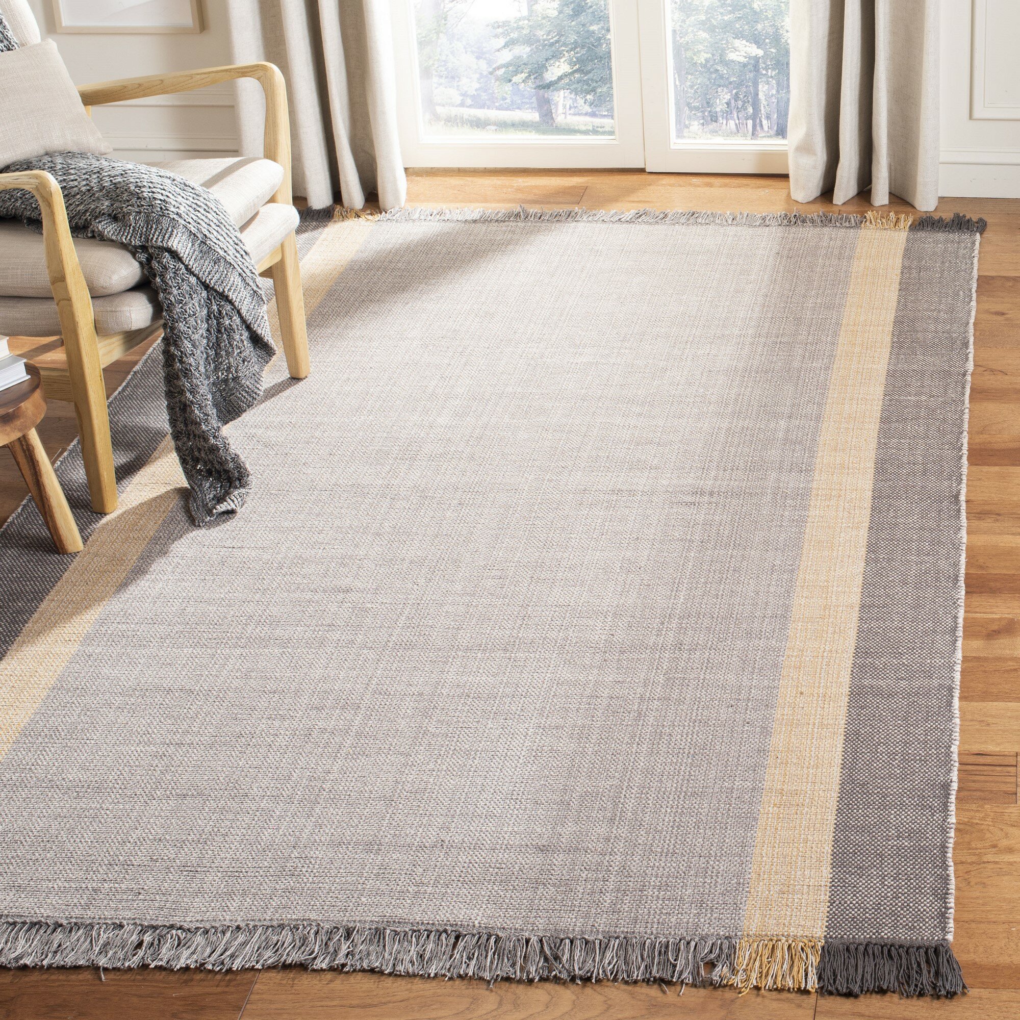 Gracie Oaks Zoltan Handmade Flatweave Cotton Gray Beige Area Rug Reviews Wayfair