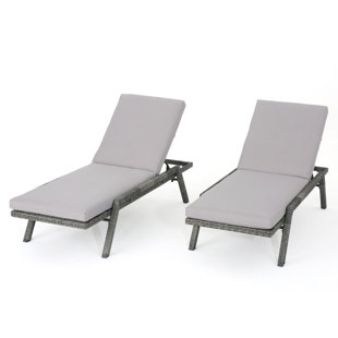 Modern Outdoor Chaise Lounges Allmodern Ts Reclining Chaise Lounge With Cushion Set Of 2