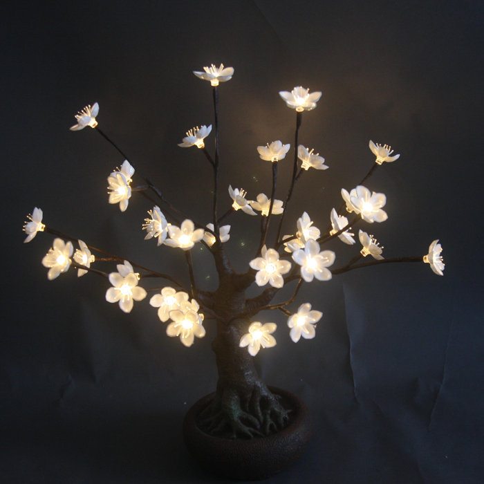 Hi Line Gift Ltd Bonsai Tree With Flower And 36 Led Lights Bonsai Tree With Flower And 36 Led Lights
