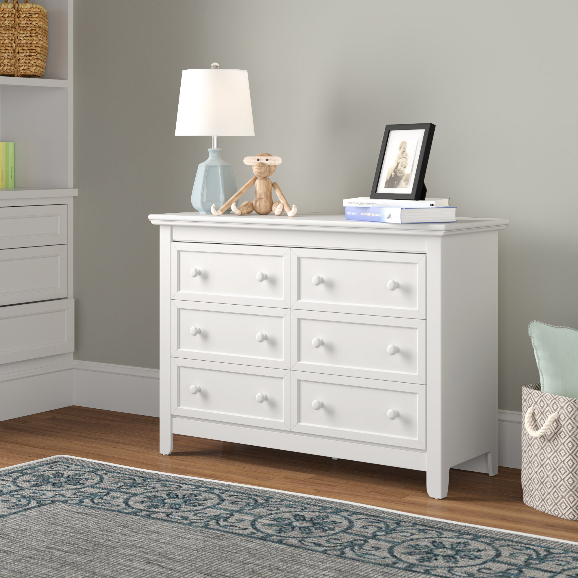 crescent 6 drawer double dresser