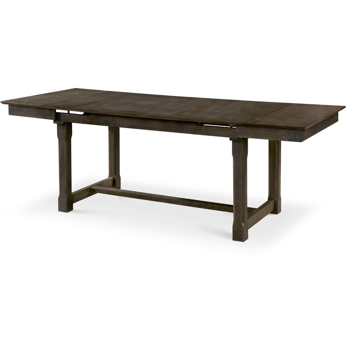 Gracie Oaks Ottawa Ludlow Solid Wooden Dining Table with Extension ...