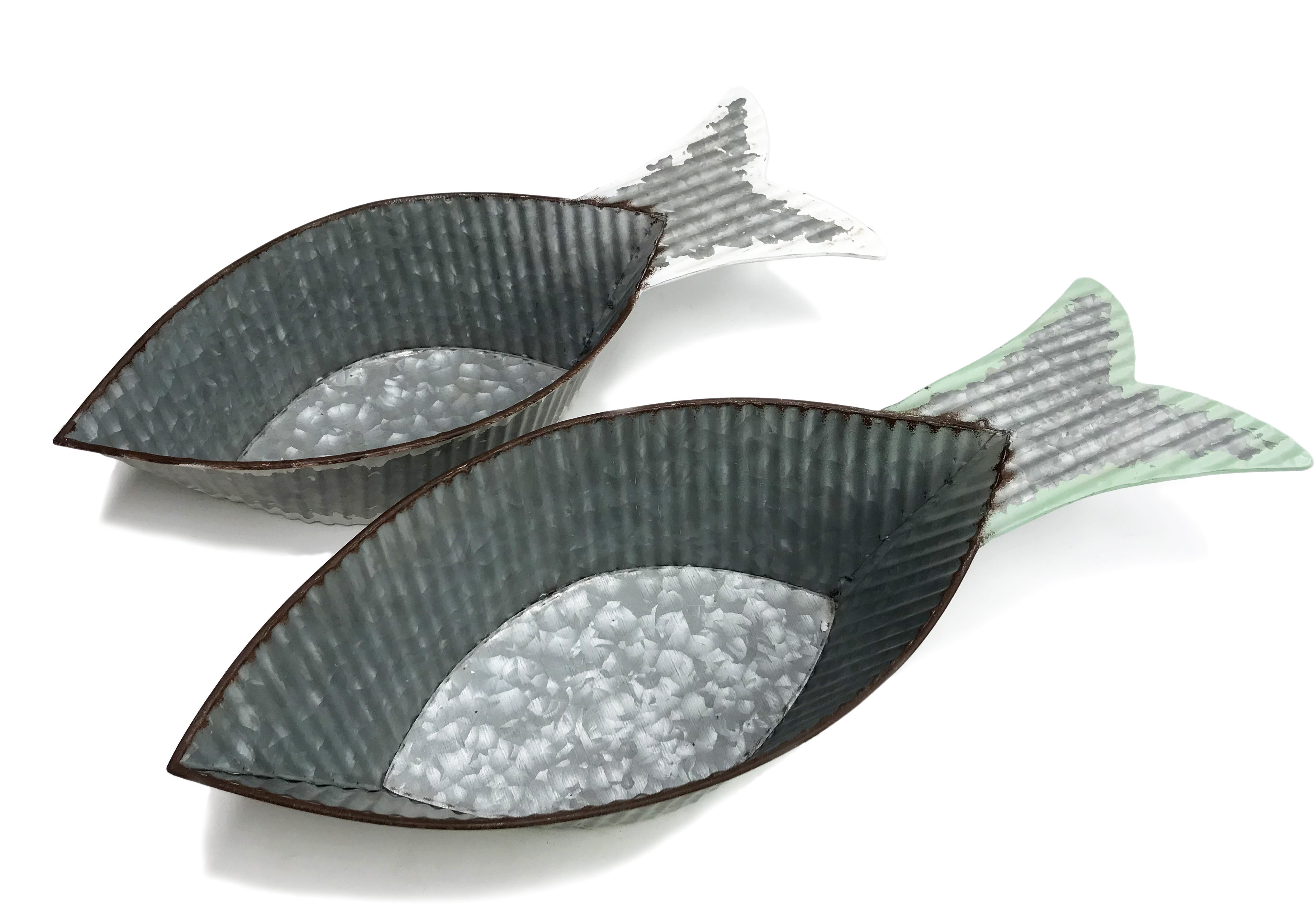 Highland Dunes 2 Piece Delton Fish Shaped Metal Decorative Bowl Set Wayfair