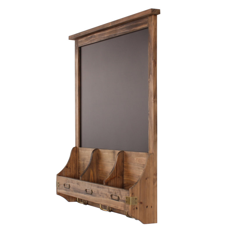 Gracie Oaks Cloey Wall Mail Storage Organizer With Chalkboard