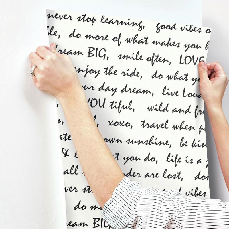 Ebern Designs O Shaughnessy Dream Big Script 16 5 L X 20 5 W Peel And Stick Wallpaper Roll Reviews Wayfair Ca