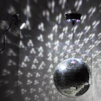 Croxton Yescom 12"/16" Large Hanging Disco Mirror Glass Ball for DJ Dance Club Lighting Home Party Décor