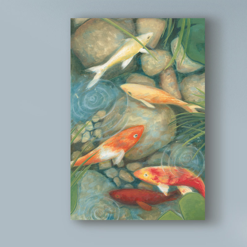 World Menagerie Reflecting Koi I Acrylic Painting Print On