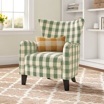 green plaid chair