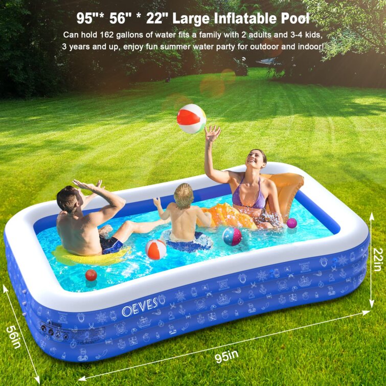 Primary Colours Kids Inflatable Paddling Pool Summer Water Fun 