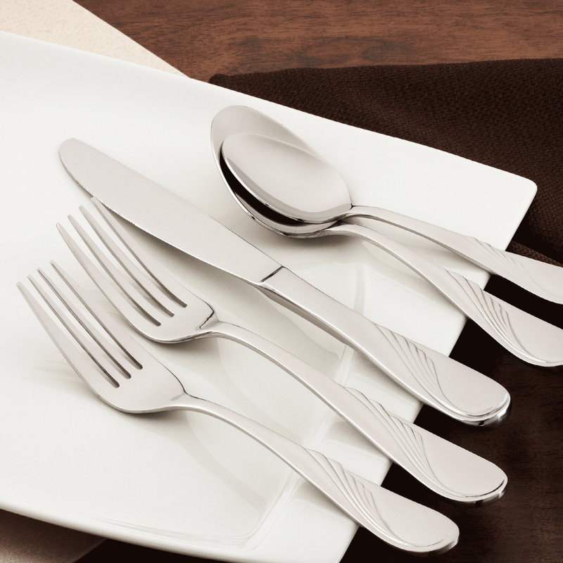 Mercer41 Knowle 40 Piece 18 10 Stainless Steel Flatware Set Service For 8 Wayfair