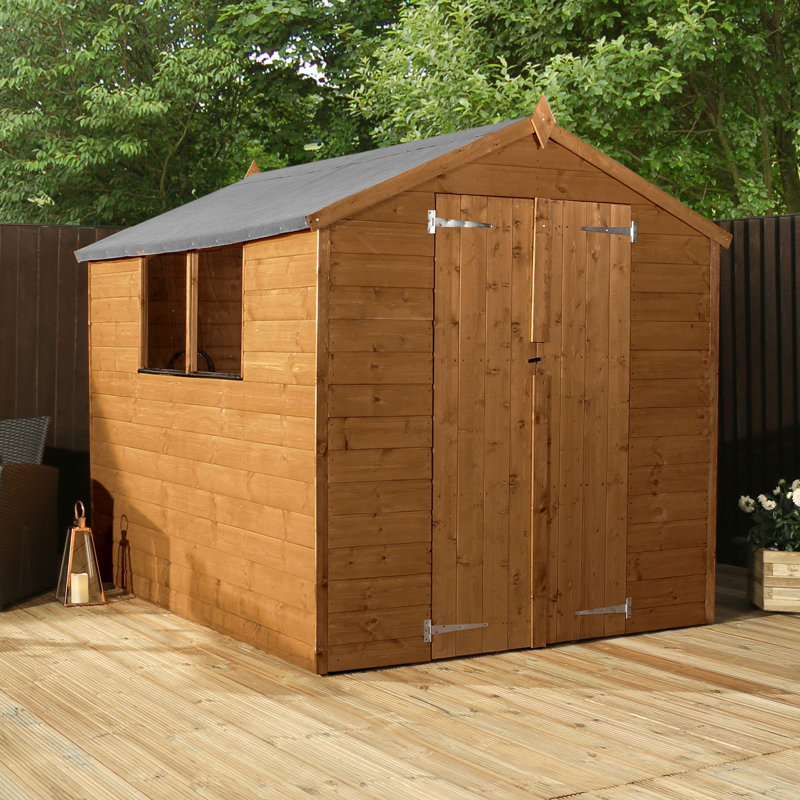 Wfx Utility 6 Ft W X 8 Ft D Solid Wood Horizontal Garden Shed